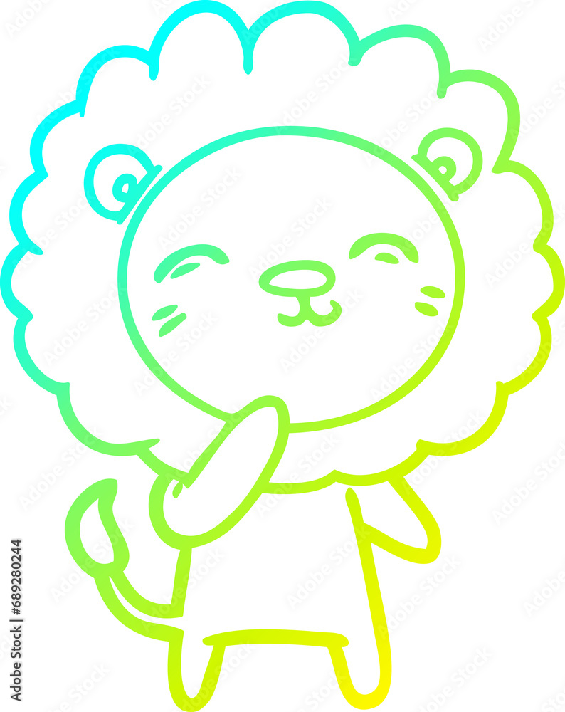 cold gradient line drawing of a cartoon lion cold gradient line drawing of a cartoon lion