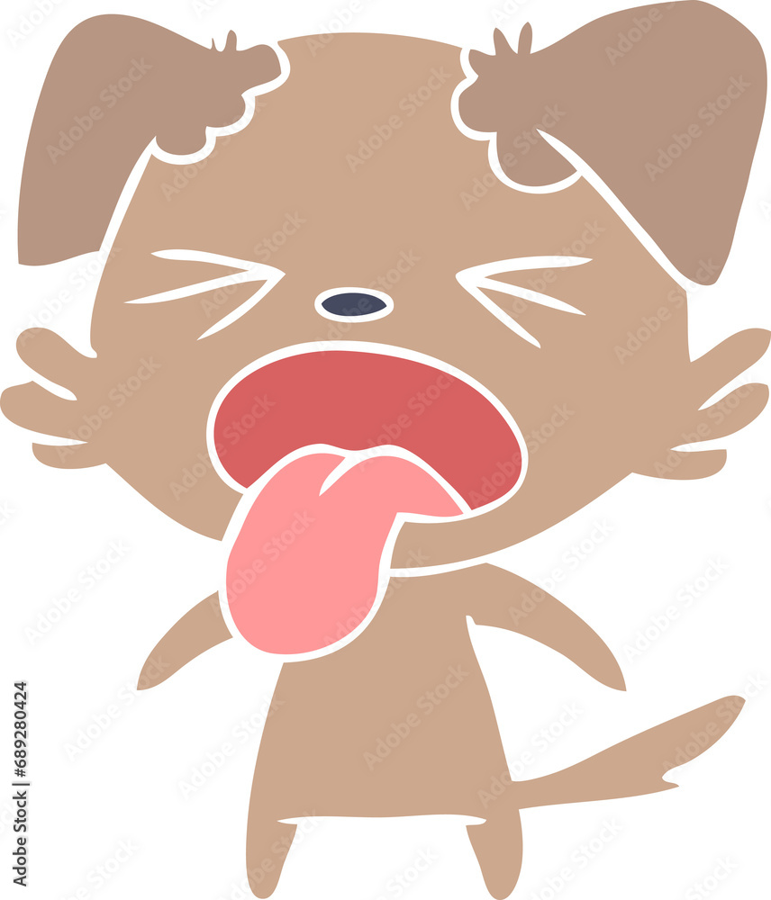 flat color style cartoon disgusted dog flat color style cartoon disgusted dog