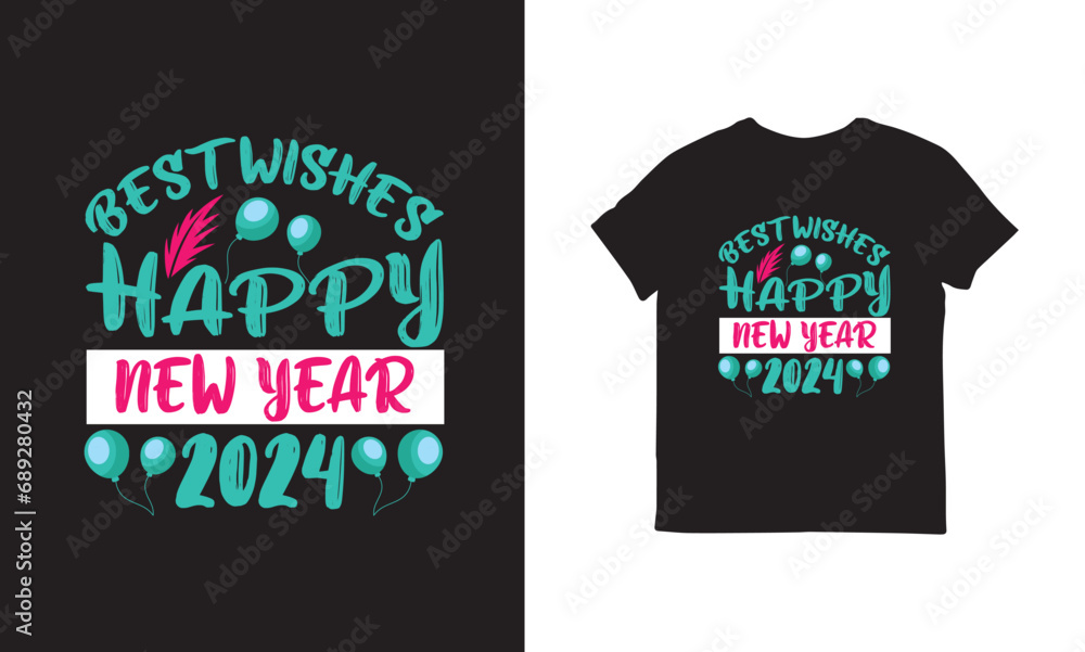 Best wishes happy new year 2024, 2024 HAPPY NEW YEAR T-SHIRT FAMILY 