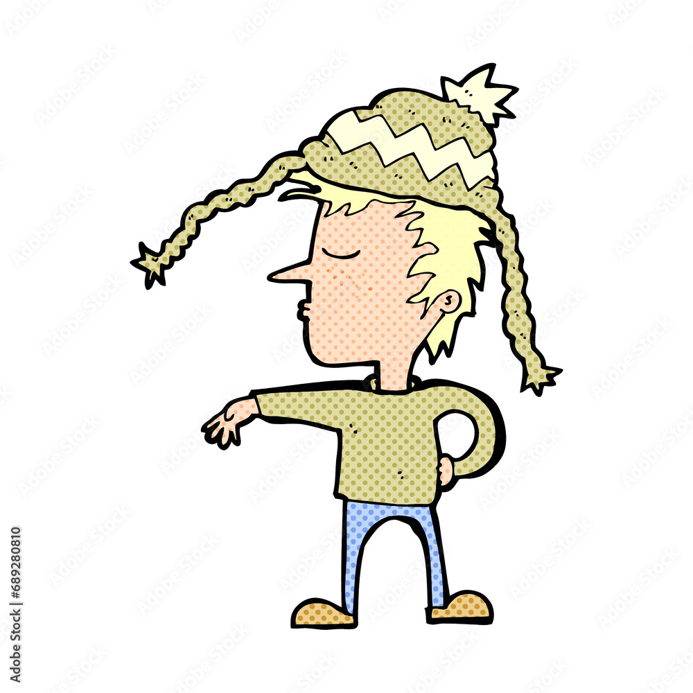 cartoon man wearing winter hat cartoon man wearing winter hat