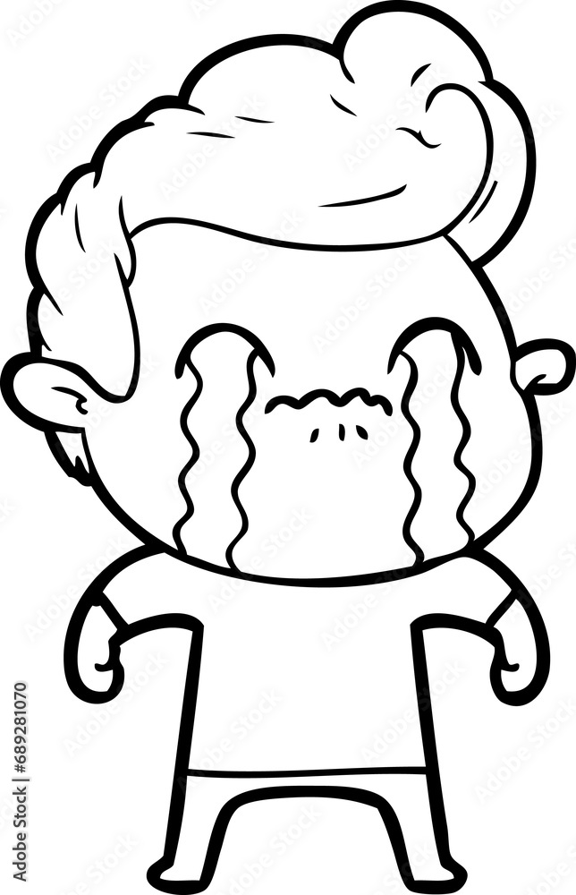 Obraz premium cartoon man crying