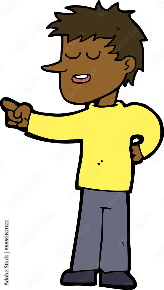 cartoon man pointing