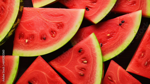 Sliced watermelon. Pile of fresh sliced watermelon as a textured background.