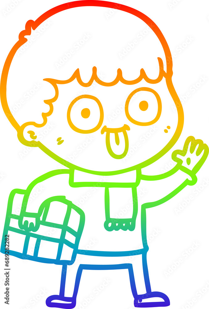 rainbow gradient line drawing of a cartoon man staring rainbow gradient line drawing of a cartoon man staring