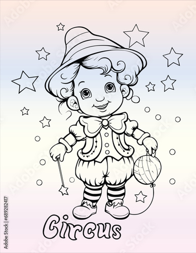 Circus Clown Coloring Page Drawing For Kids © MyCreativeLife