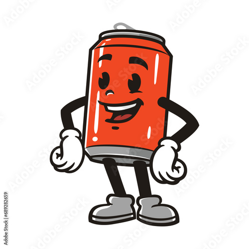 Soda Can laugh cartoon mascot illustration character vector clip art