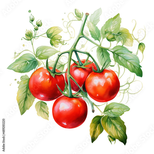 Fruit tomato watercolor style, painting