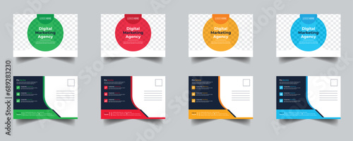 Modern Creative Corporate Post Card Template, Vector Template for Opening Invitation Editable, Professional Business Postcard Design, Event Card Design, Invitation Design, Direct Mail EDDM Template
