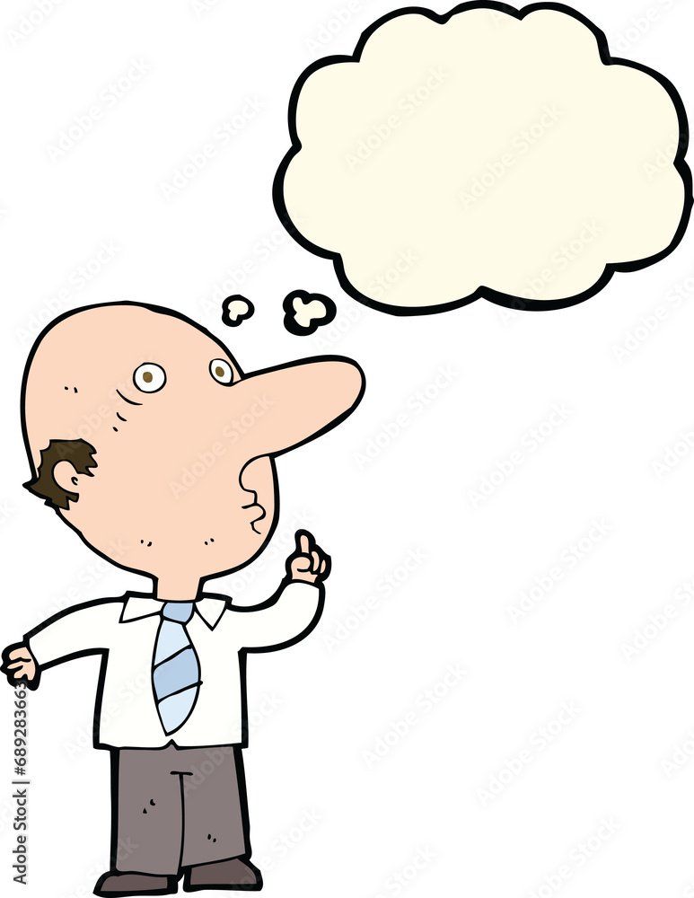 cartoon bald man asking question with thought bubble cartoon bald man asking question with thought bubble