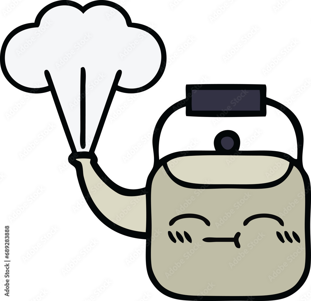 cute cartoon of a steaming kettle cute cartoon of a steaming kettle