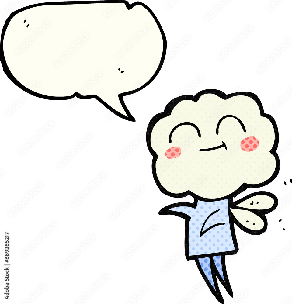 freehand drawn comic book speech bubble cartoon cute cloud head imp freehand drawn comic book speech bubble cartoon cute cloud head imp