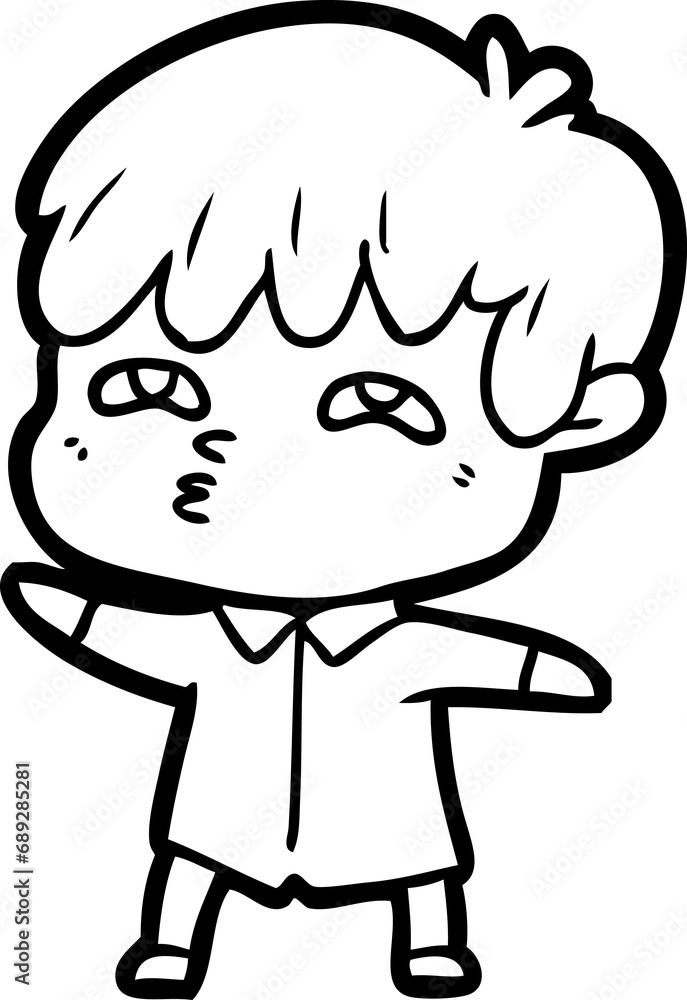 cartoon curious man cartoon curious man