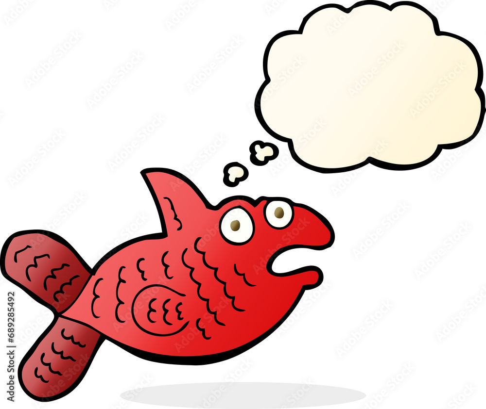 cartoon fish with thought bubble cartoon fish with thought bubble