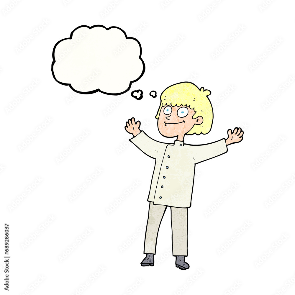 freehand drawn thought bubble textured cartoon chef freehand drawn thought bubble textured cartoon chef