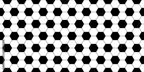 Wallpaper Mural Soccer ball seamless pattern. Repeating black football print isolated on white background. Repeated hexagon texture for sport prints design. Abstract balls repeat wallpaper. Vector illustration Torontodigital.ca