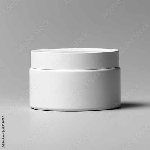 Layout for a jar of body cream or hair cosmetics, minimalism white background