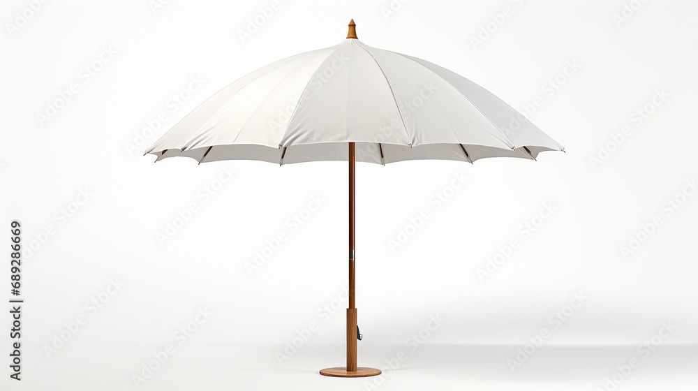 Mockup of a beach umbrella on a white background Mockup of a beach umbrella on a white background