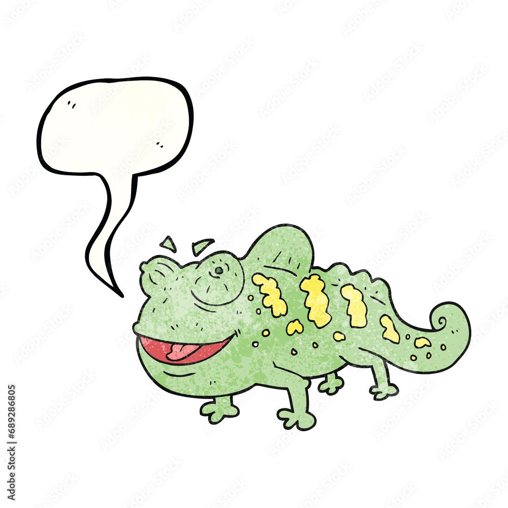 freehand speech bubble textured cartoon chameleon freehand speech bubble textured cartoon chameleon