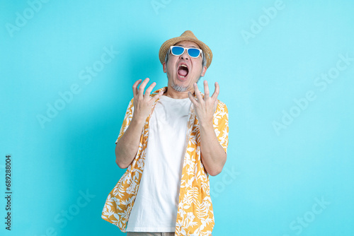Asian energetic senior man