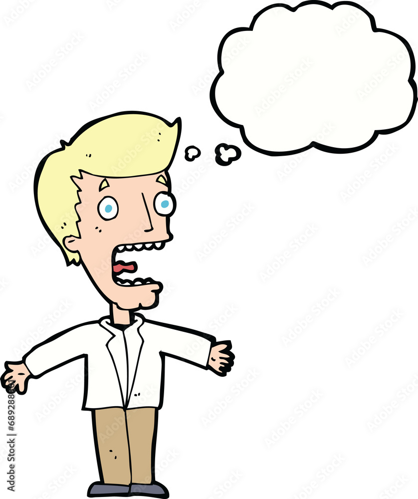 cartoon screaming man with thought bubble cartoon screaming man with thought bubble