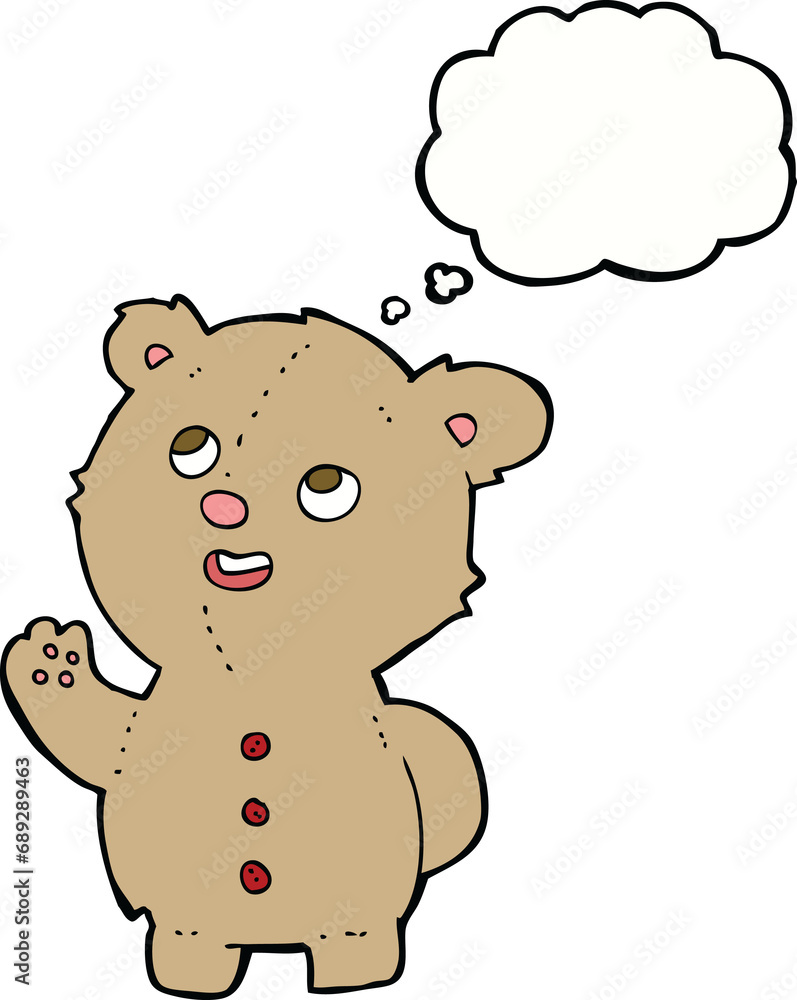 cartoon cute teddy bear with thought bubble cartoon cute teddy bear with thought bubble