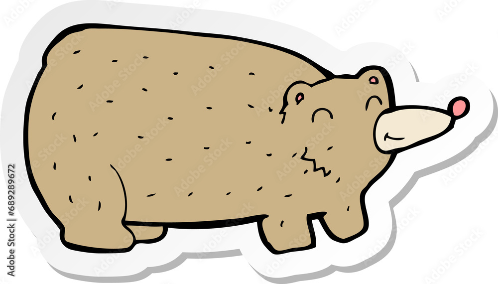 sticker of a funny cartoon bear sticker of a funny cartoon bear