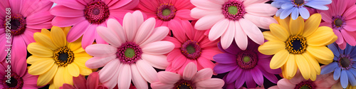 colourful transvaal daisy flowers background banner