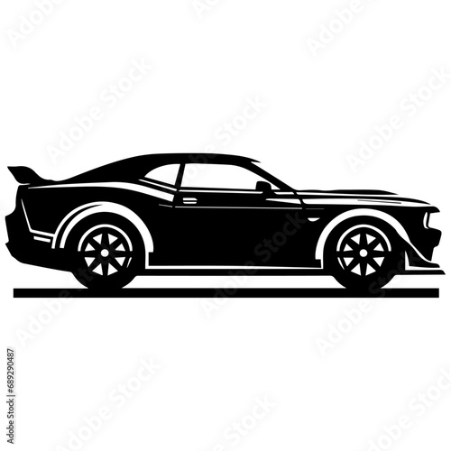 Black color car vector silhouette  car vector illustration  a simple car icon vector