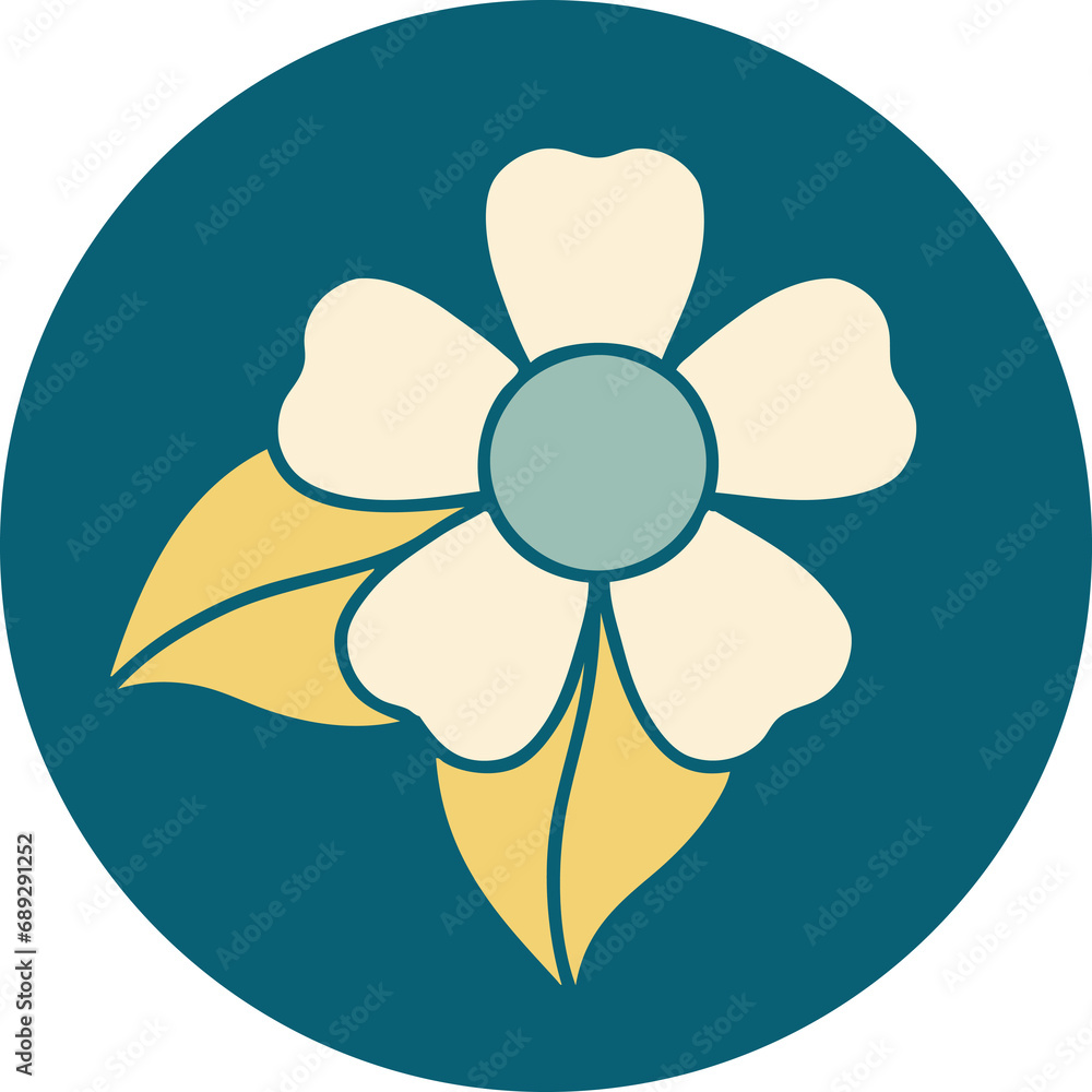 iconic tattoo style image of a flower iconic tattoo style image of a flower