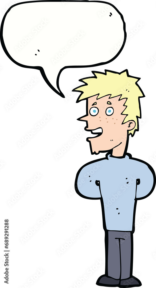 cartoon happy man with speech bubble cartoon happy man with speech bubble