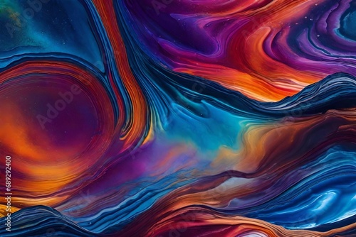 Water colors that are vibrant and have lovely reflections. Waves, world matter, universe matter, liquid energy, and brilliant hues. Background, texture, abstract, photorealistic