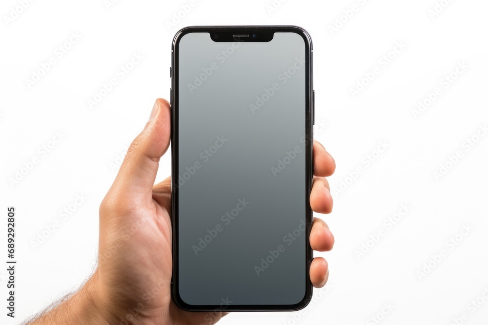 A person holding an Phone in their hand. This image can be used to depict technology, communication, or mobile applications A person holding an Phone in their hand. This image can be used to depict technology, communication, or mobile applications