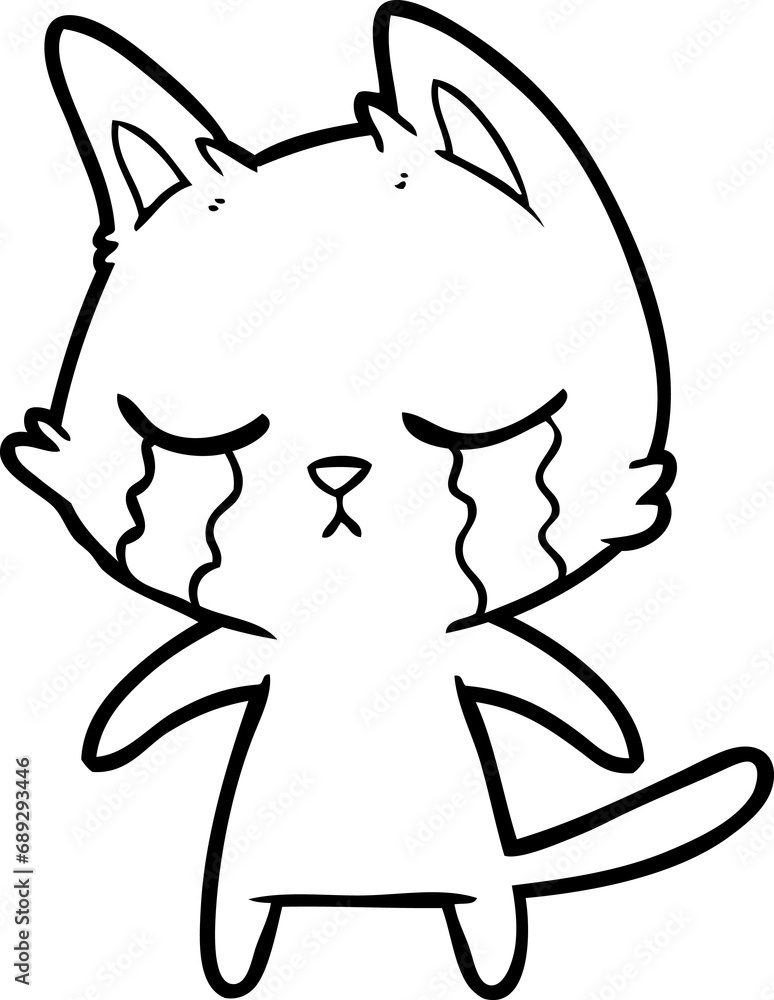 Obraz premium crying cartoon cat