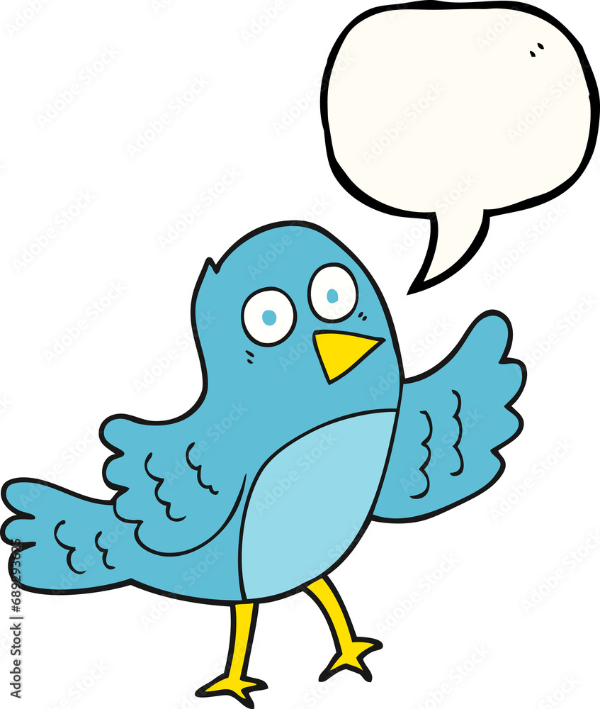 freehand drawn speech bubble cartoon bird freehand drawn speech bubble cartoon bird
