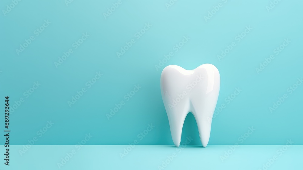 Dental masterpiece: mockup of a tooth on a serene blue background, perfect for International Dentist Day. Dental masterpiece: mockup of a tooth on a serene blue background, perfect for International Dentist Day.