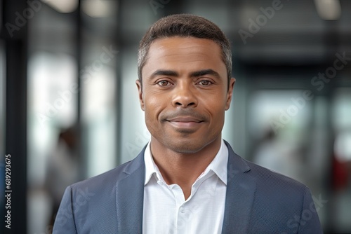 Business man executive standing in office. Confident professional manager, confident businessman investor looking at camera, headshot close up portrait.
