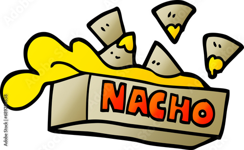 Obraz na plátně vector gradient illustration cartoon nacho box