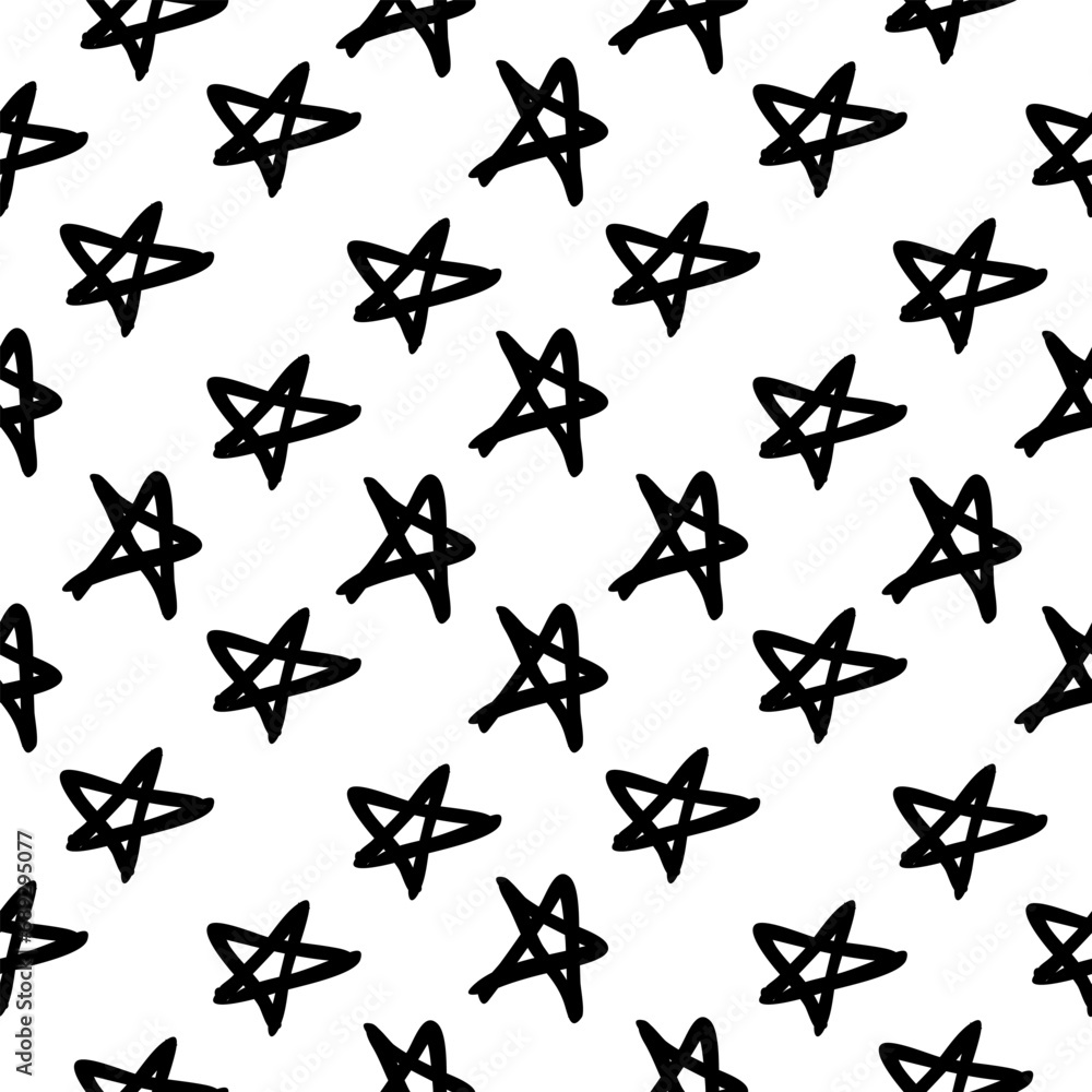 Seamless star pattern for printing and design