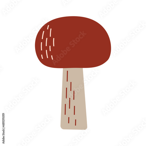 White mushroom Boletus edulis. Edible mushrooms. Flat vector illustration isolated on white background	