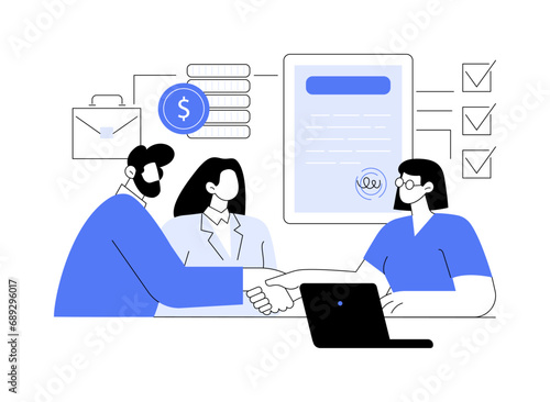 Business loan isolated cartoon vector illustrations.