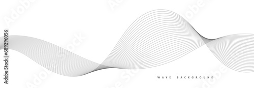 Lines for the Background. Black Stripes on a White Background. Curved Wavy Line, Smooth Stripe.
