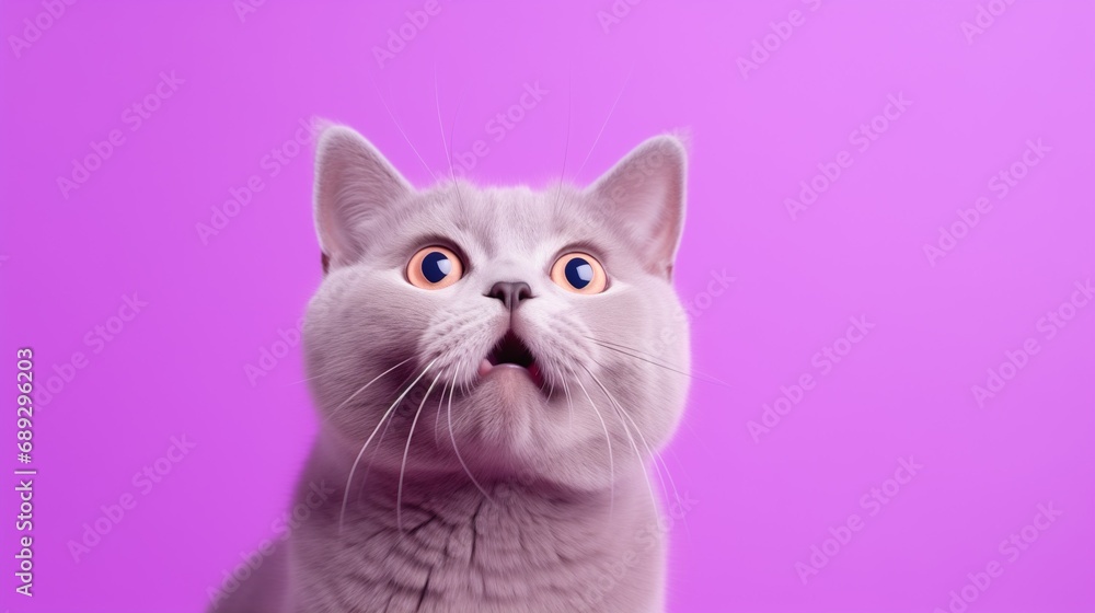 A White Cat With a Surprised Look on Its Face