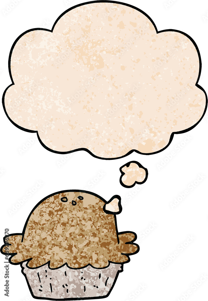 cartoon pie with thought bubble in grunge texture style cartoon pie with thought bubble in grunge texture style