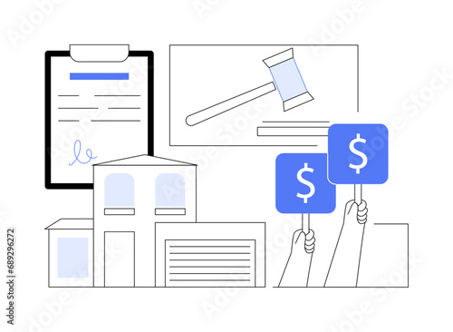 Bank auctions isolated cartoon vector illustrations.