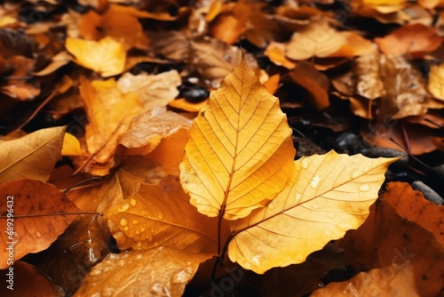 A close up view of a leaf on the ground. Suitable for nature-themed designs