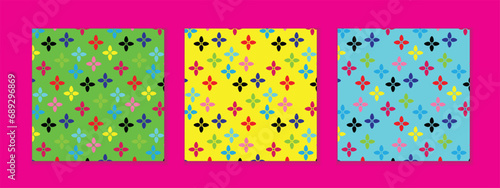 abstract seamless geometric set of coloring flower pattern perfect for banner poster.