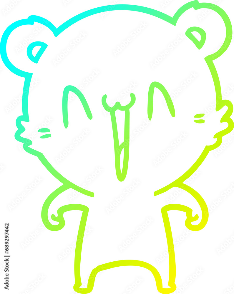 cold gradient line drawing of a happy polar bear cartoon cold gradient line drawing of a happy polar bear cartoon