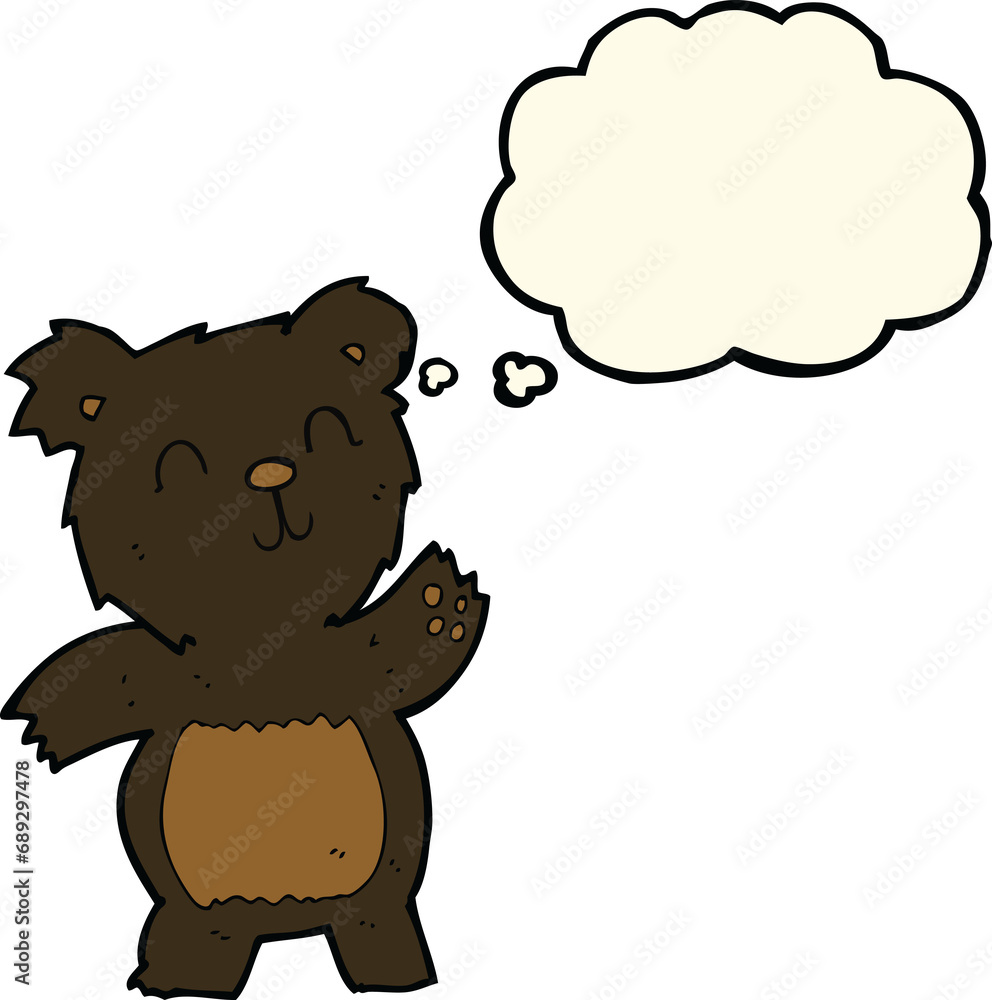 cartoon black bear with thought bubble cartoon black bear with thought bubble