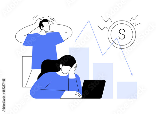 Business bankruptcy isolated cartoon vector illustrations.