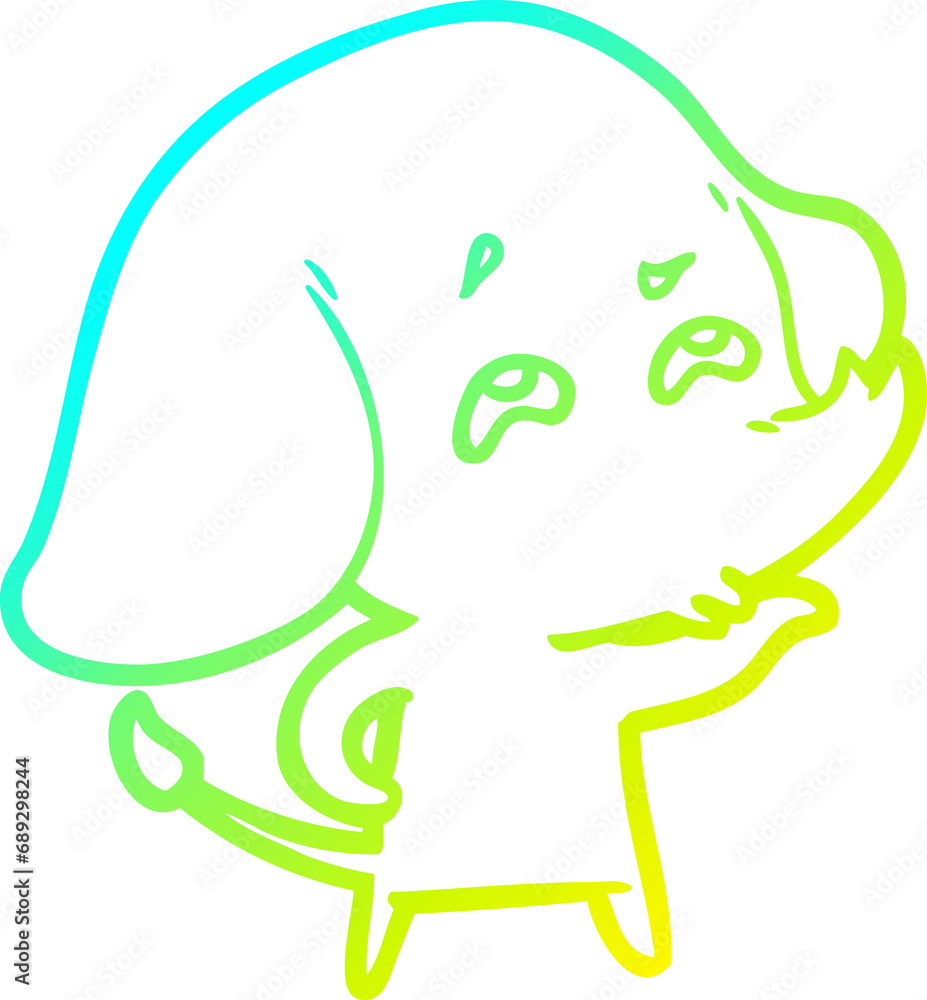 cold gradient line drawing of a cartoon elephant remembering cold gradient line drawing of a cartoon elephant remembering